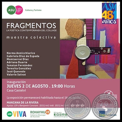 FRAGMENTOS La potica contempornea del collage - Muestra Colectiva - Artista: Norma Annicchiarico - Jueves, 2 de Agosto de 2018
